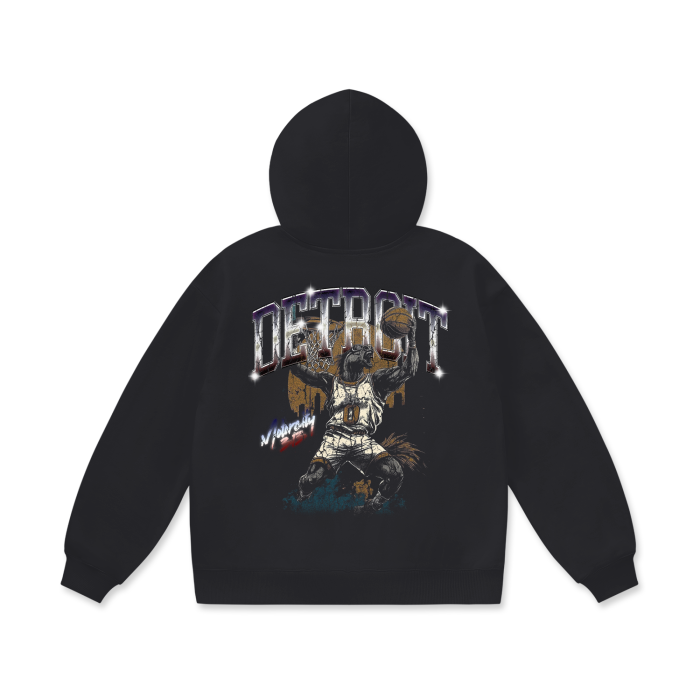 Oversize Heavyweight "Detroit Basketball" Hoodie