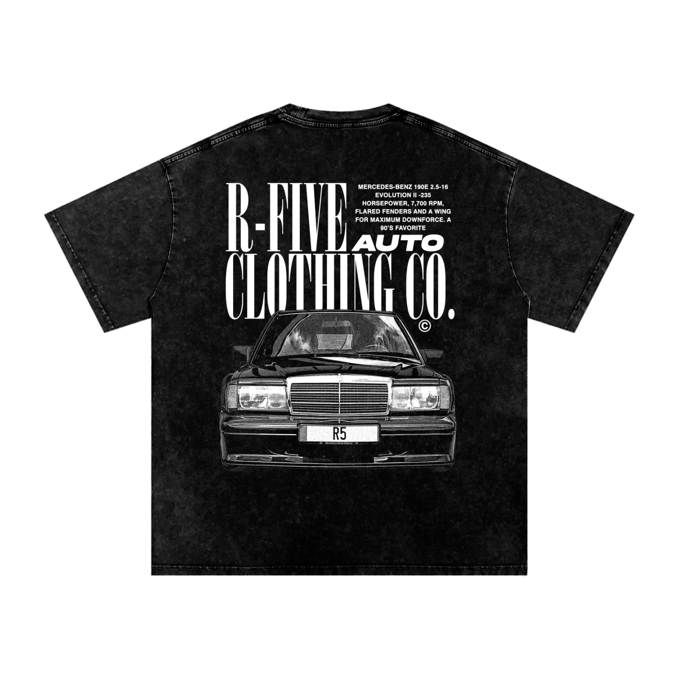 Mercedes 190E Oversize Show Washed Summer T-Shirt