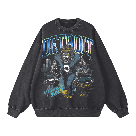 Acid Wash "Motor City" Collection Oversize Sweatshirt