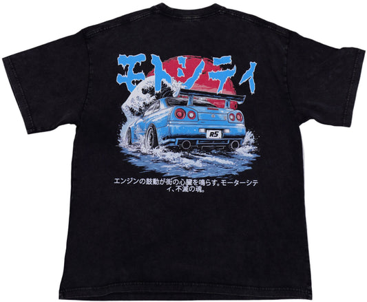 R34 Acid Wash Summer  T-Shirt