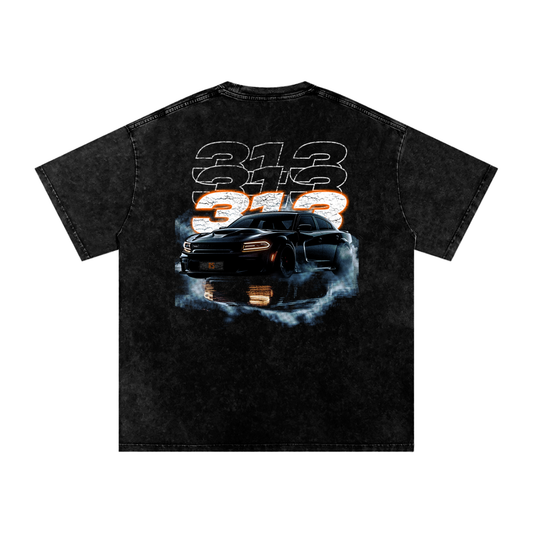 Charger Hellcat Oversize Show Washed  Summer T-Shirt
